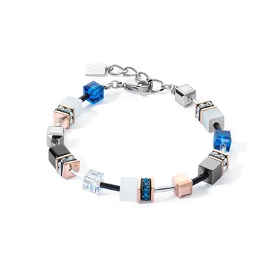 Bracelet femme coeur de lion geocube® iconic nature bleu blanc acier  inoxydable - plus-de-bracelets