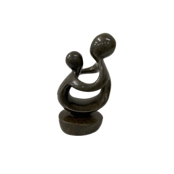 Mother & Child Stone Sculpture Black Onyx 10 tall Modern Art Figurine 5  Lbs.